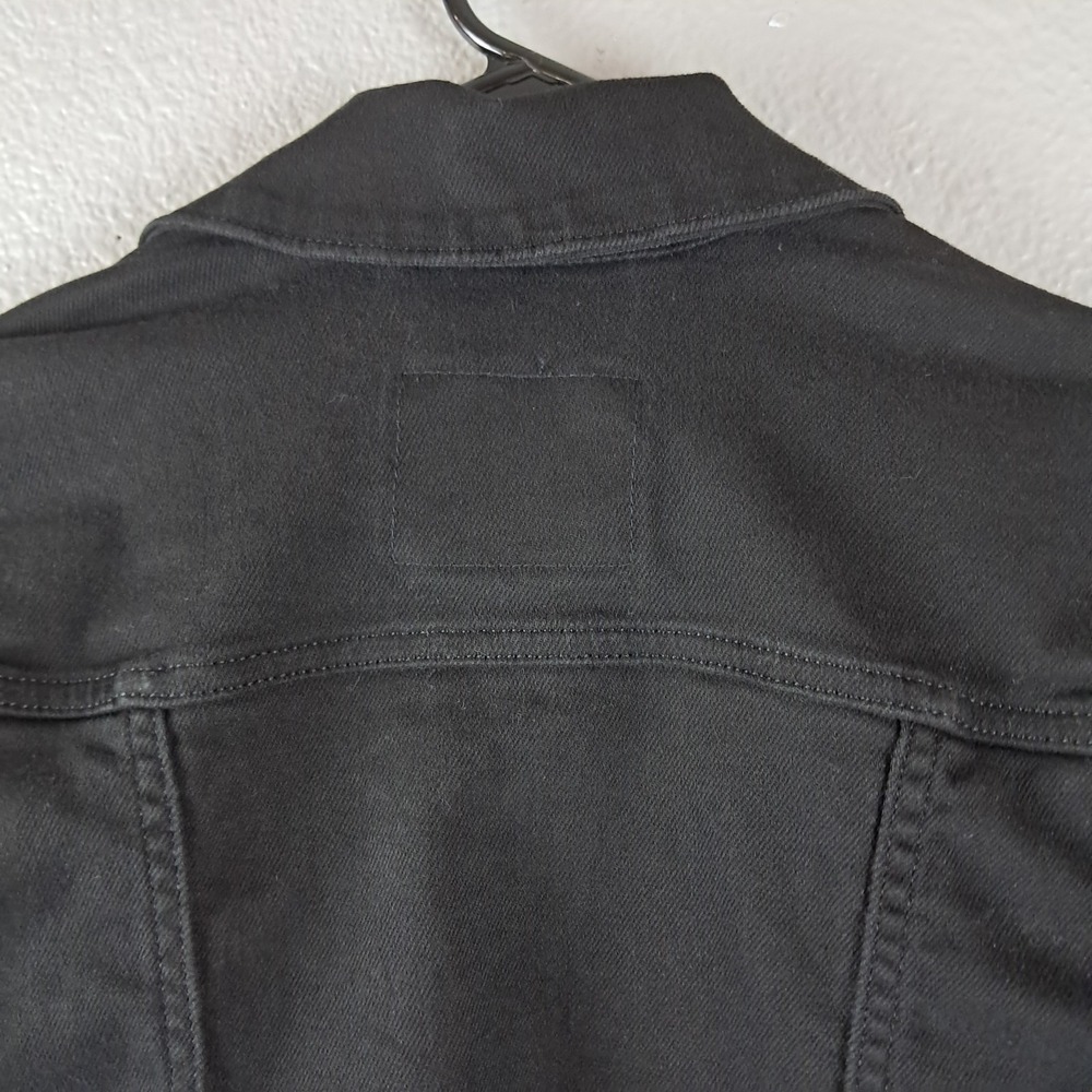 Levis Women Original Trucker Denim Jacket  Black Snap Button‎ Front Classic XS - Picture 12 of 14